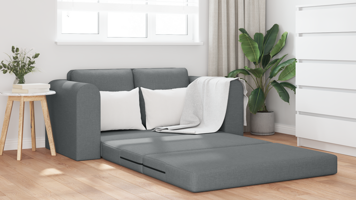 Divano Letto vitaXL 2 in 1 Grigio Scuro 148x71x83 cm Tessuto