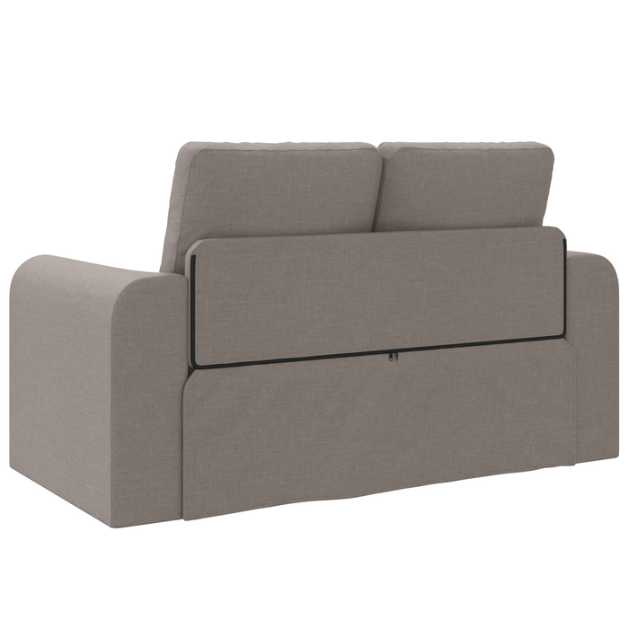 Divano Letto a Pavimento 2 in 1 Tortora 148x71x83 cm Tessuto
