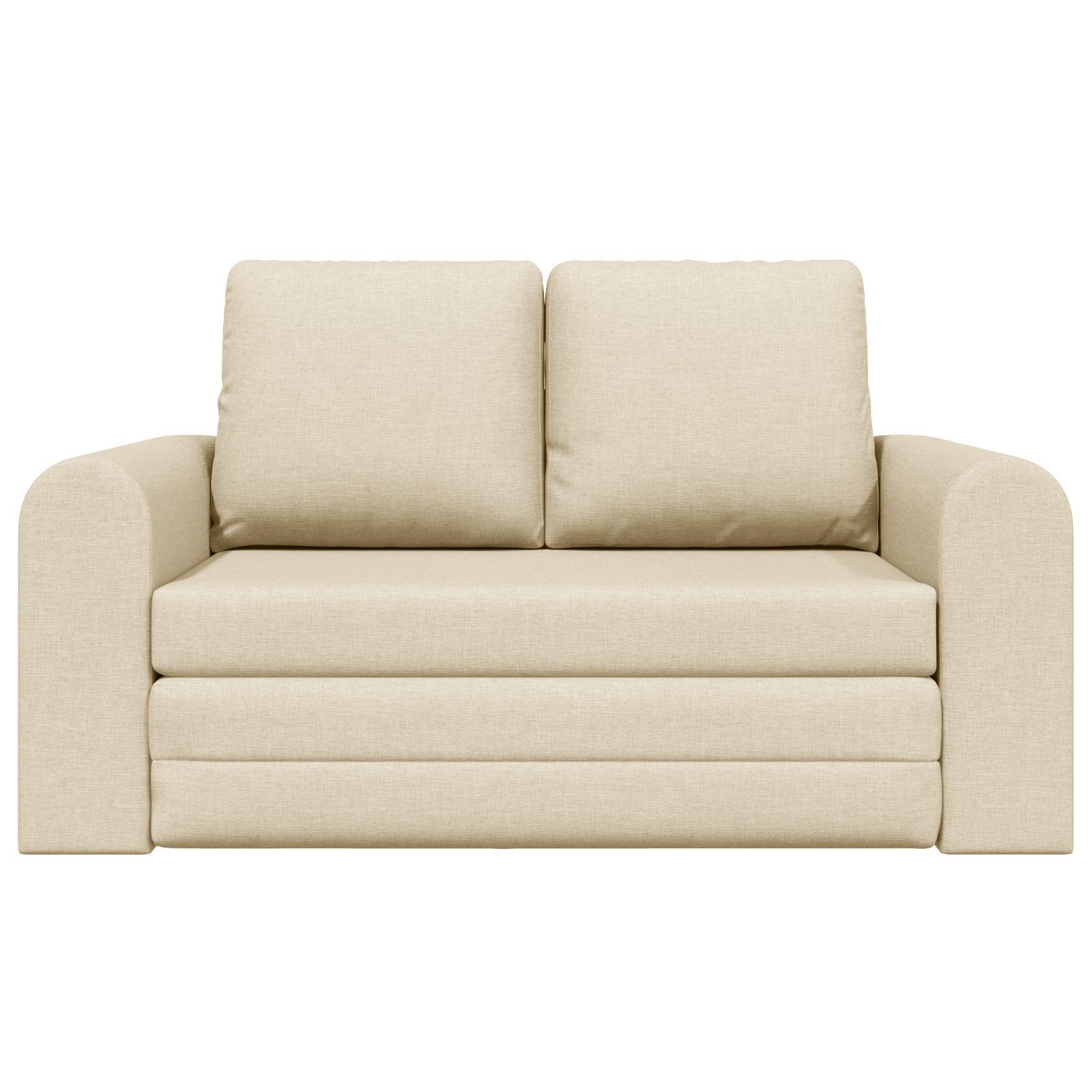 Divano Letto da Terra 2-in-1 Panna 148x71x83 cm Tessuto