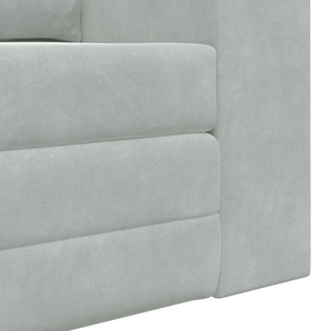 Divano Letto vitaXL 2-in-1 Grigio Chiaro 148x71x83 cm Velour