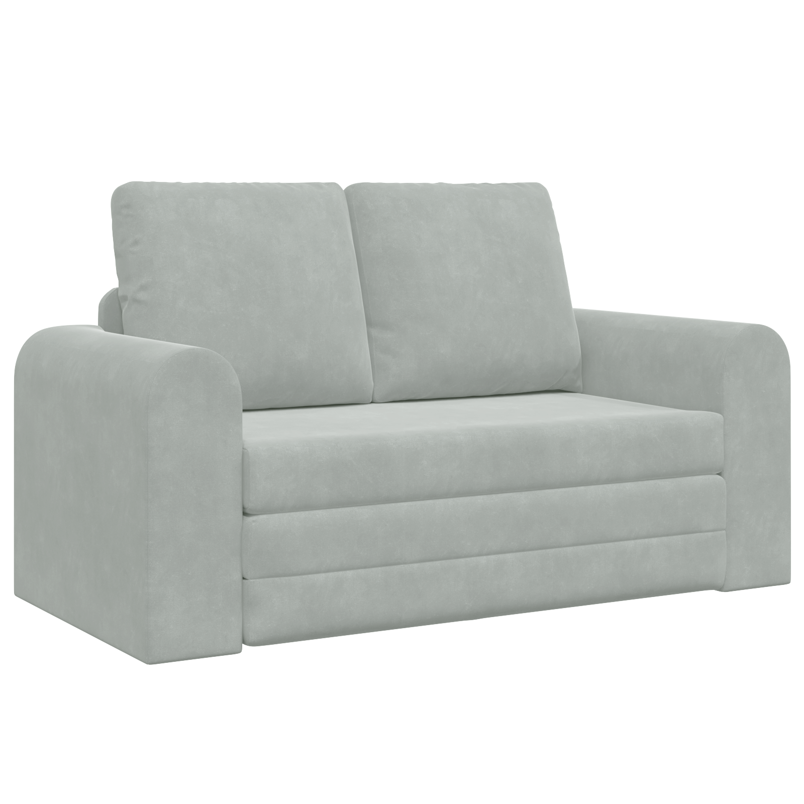 Divano Letto vitaXL 2-in-1 Grigio Chiaro 148x71x83 cm Velour