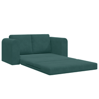 Divano Letto a Terra 2-in-1 Verde Scuro 148x71x83 cm Velluto