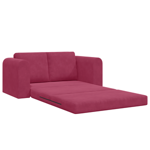 Divano Letto 2-in-1 Rosso Vino 148x71x83 cm Velluto