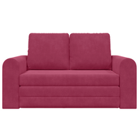 Divano Letto 2-in-1 Rosso Vino 148x71x83 cm Velluto