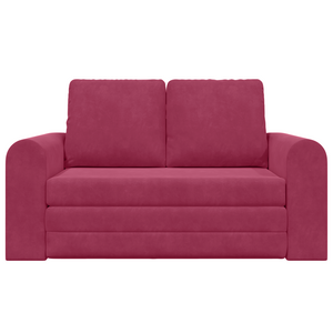 Divano Letto 2-in-1 Rosso Vino 148x71x83 cm Velluto