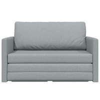 Divano Letto versione 2 in 1 Grigio Chiaro 124x71x78 cm Tessuto
