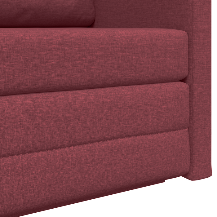 Divano letto piso 2 in 1 rosso vino 124x71x78 cm stoffa