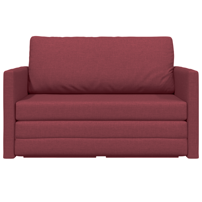 Divano letto piso 2 in 1 rosso vino 124x71x78 cm stoffa
