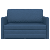 Divano Letto 2-in-1 Blu 124x71x78 cm Tessuto