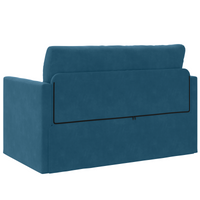 Divano da Pavimento Letto 2-in-1 Blu 124x204x61 cm Velluto