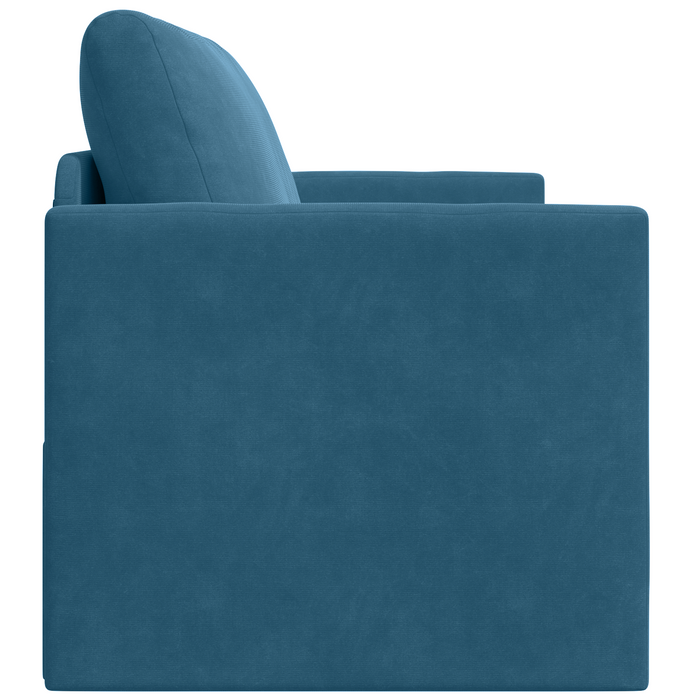 Divano da Pavimento Letto 2-in-1 Blu 124x204x61 cm Velluto