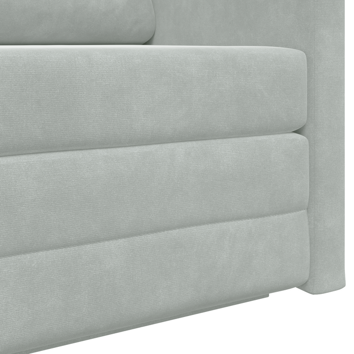 Divano Letto a Terra 2-in-1 Grigio Chiaro 124x204x61 cm Velvet