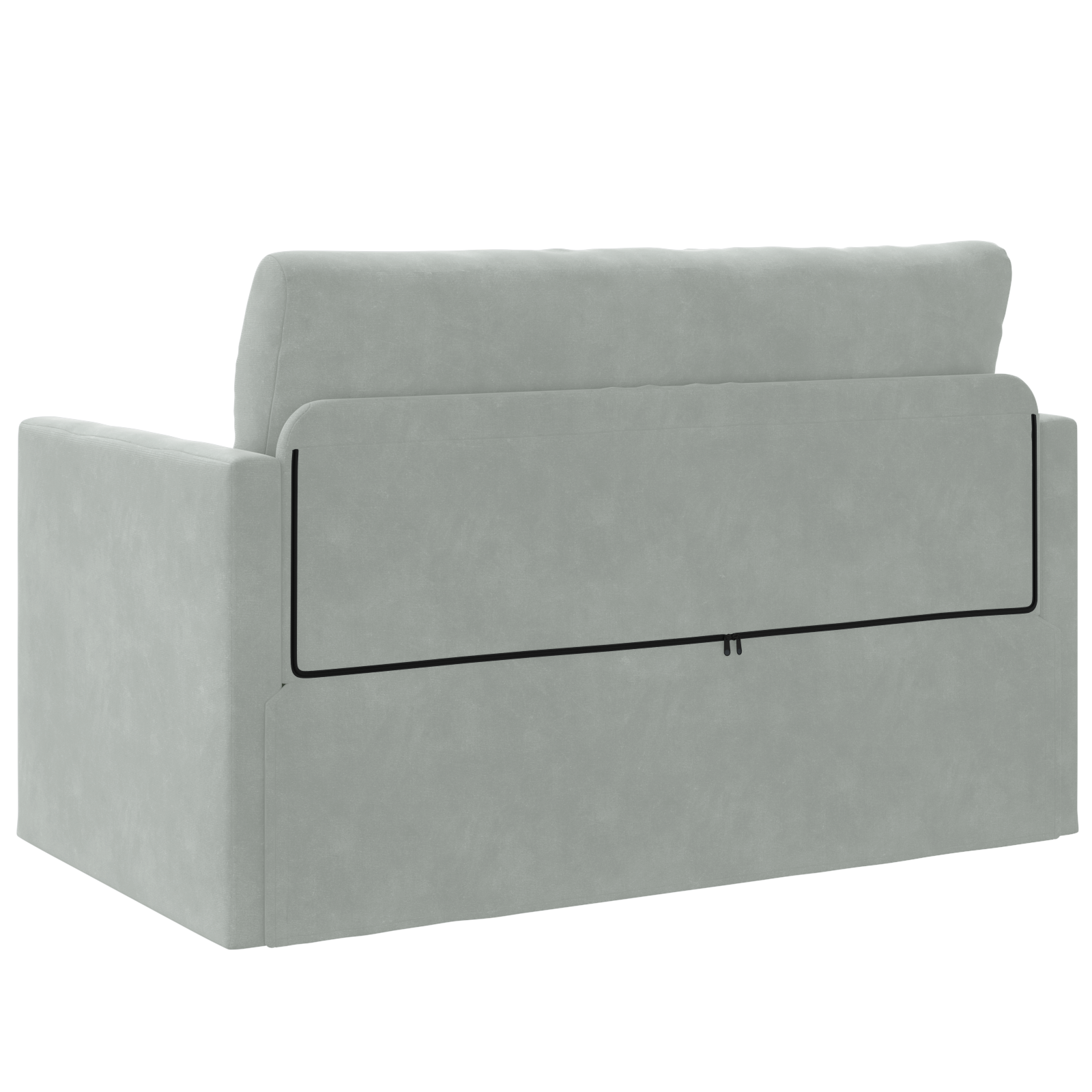 Divano Letto a Terra 2-in-1 Grigio Chiaro 124x204x61 cm Velvet