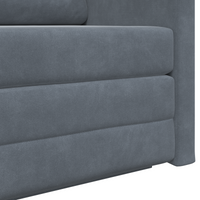 Divano Letto a Terra 2-in-1 Grigio Scuro 124x204x61 cm Velluto