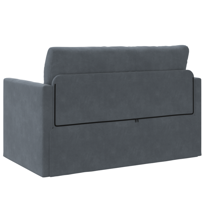 Divano Letto a Terra 2-in-1 Grigio Scuro 124x204x61 cm Velluto