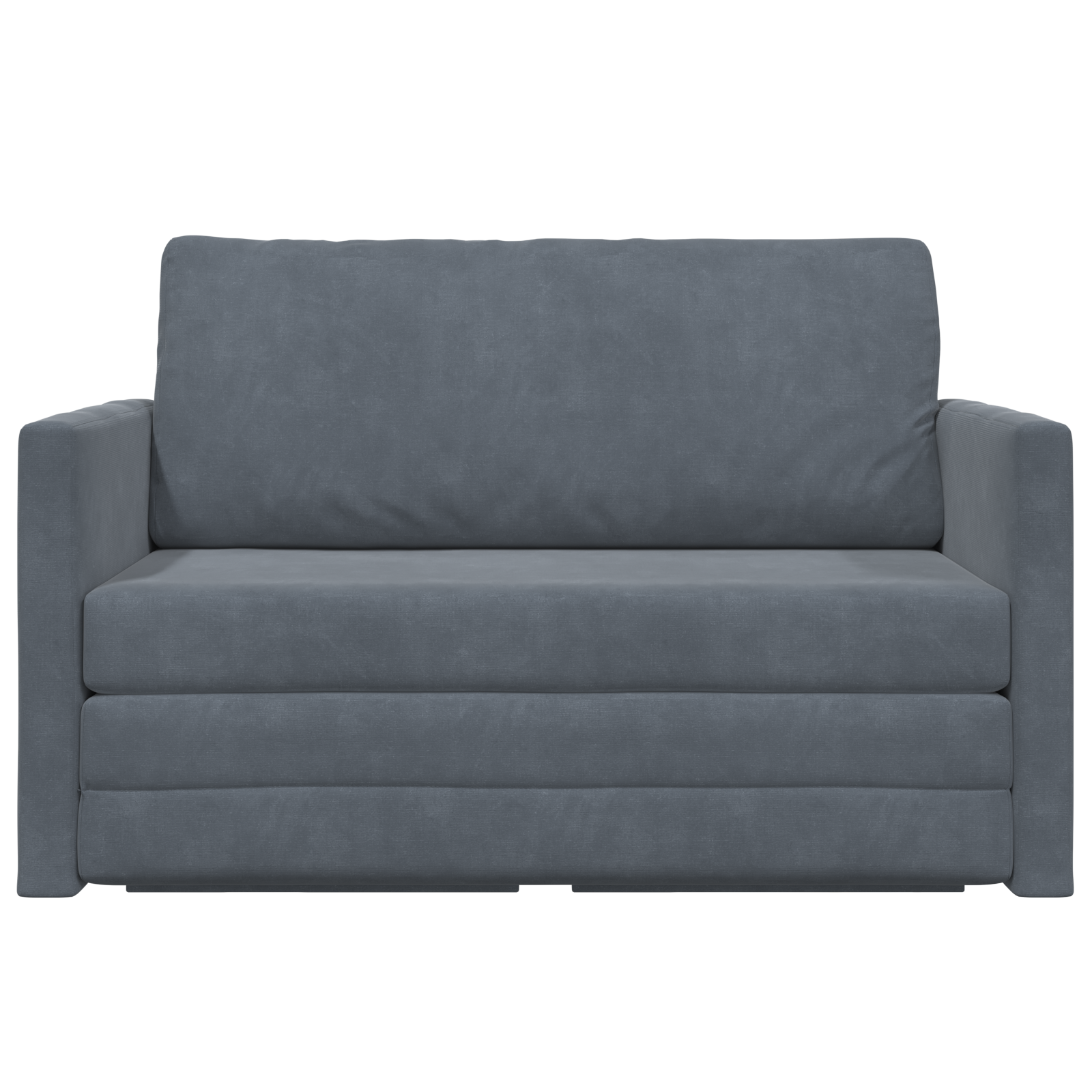 Divano Letto a Terra 2-in-1 Grigio Scuro 124x204x61 cm Velluto