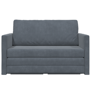 Divano Letto a Terra 2-in-1 Grigio Scuro 124x204x61 cm Velluto