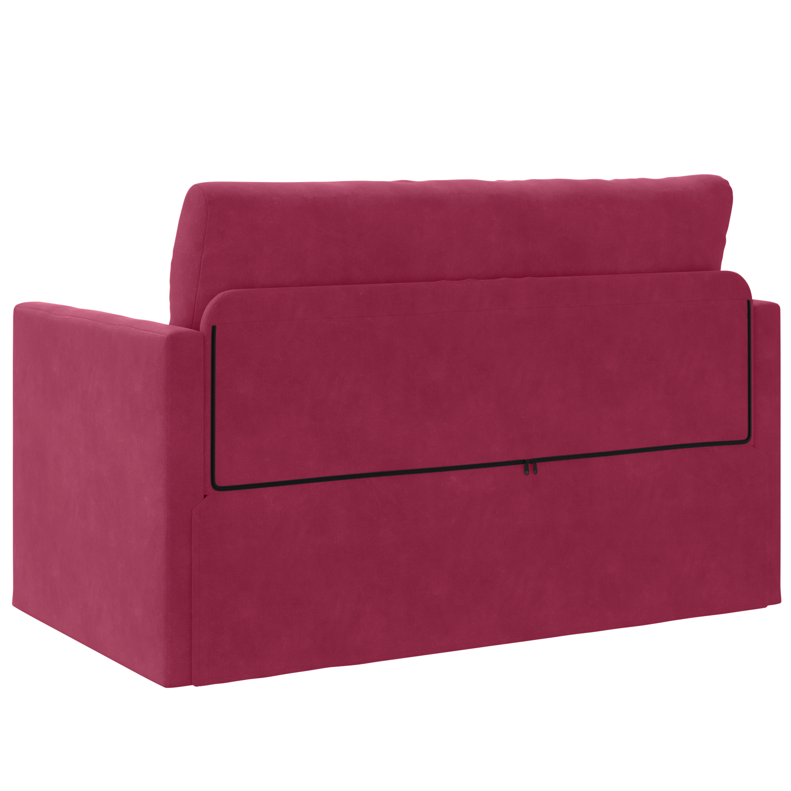 Divano Letto da Terra 2-in-1 Rosso Vino 124x204x61 cm Velluto