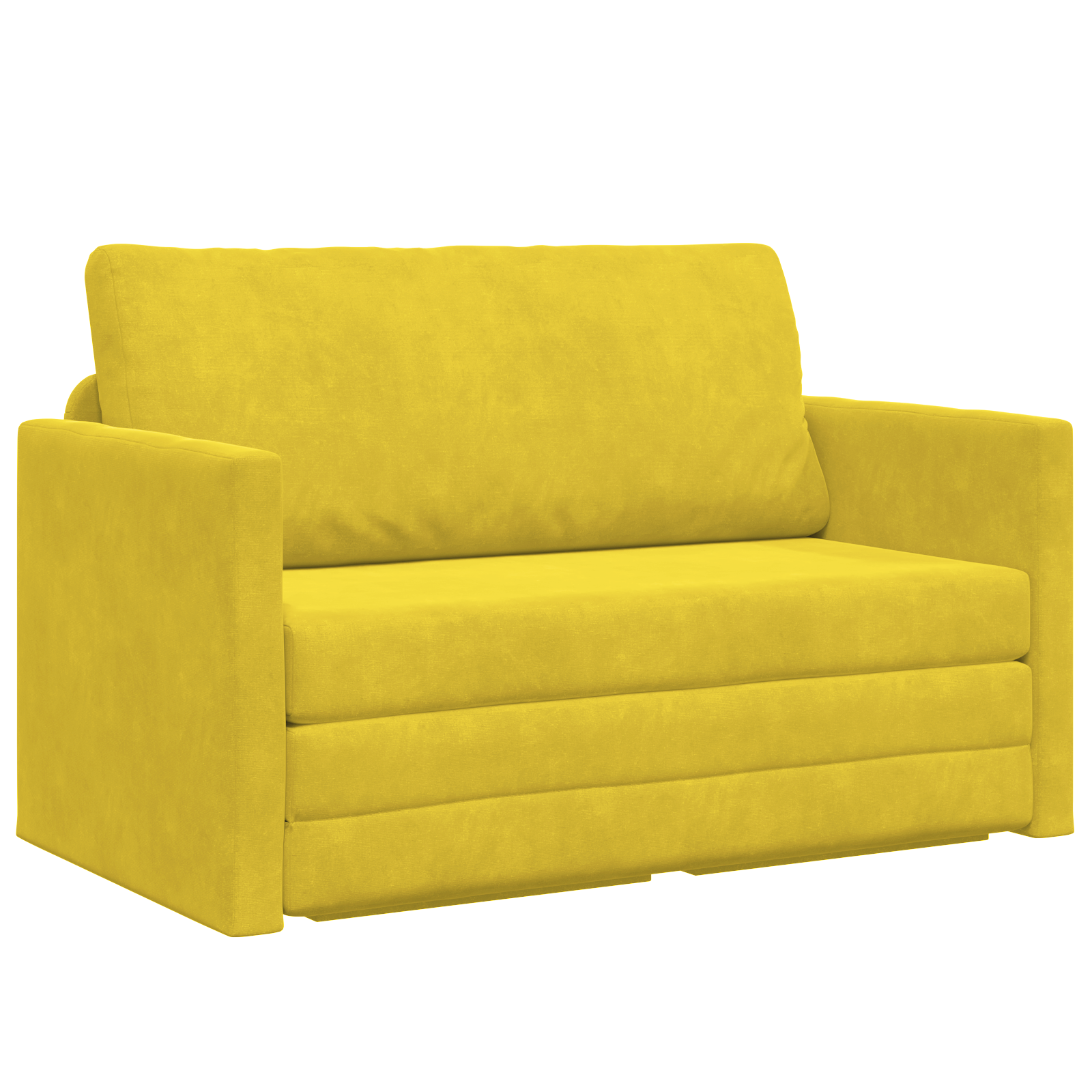 Divano da pavimento letto 2-in-1 Giallo 124x204x61 cm Velluto