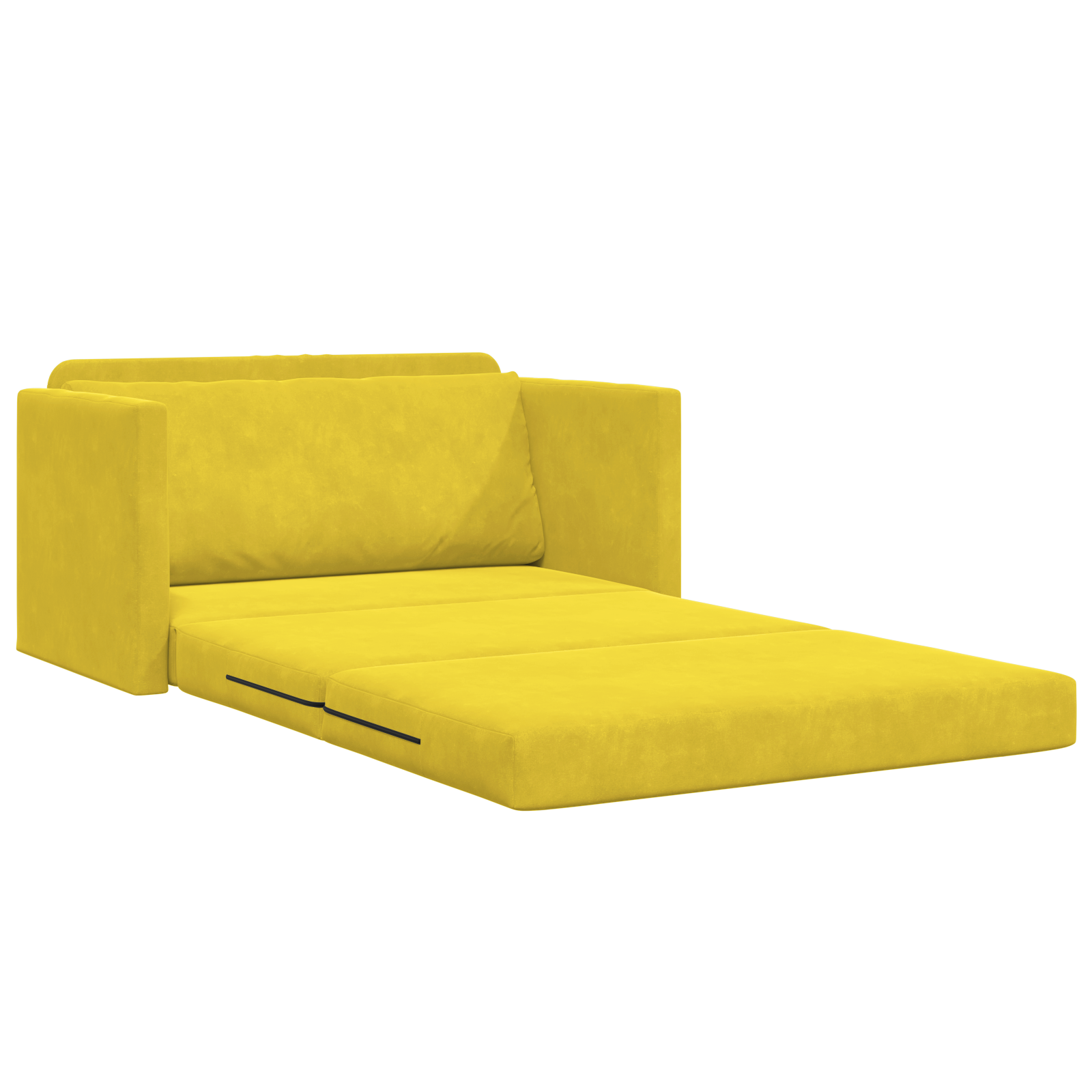 Divano da pavimento letto 2-in-1 Giallo 124x204x61 cm Velluto