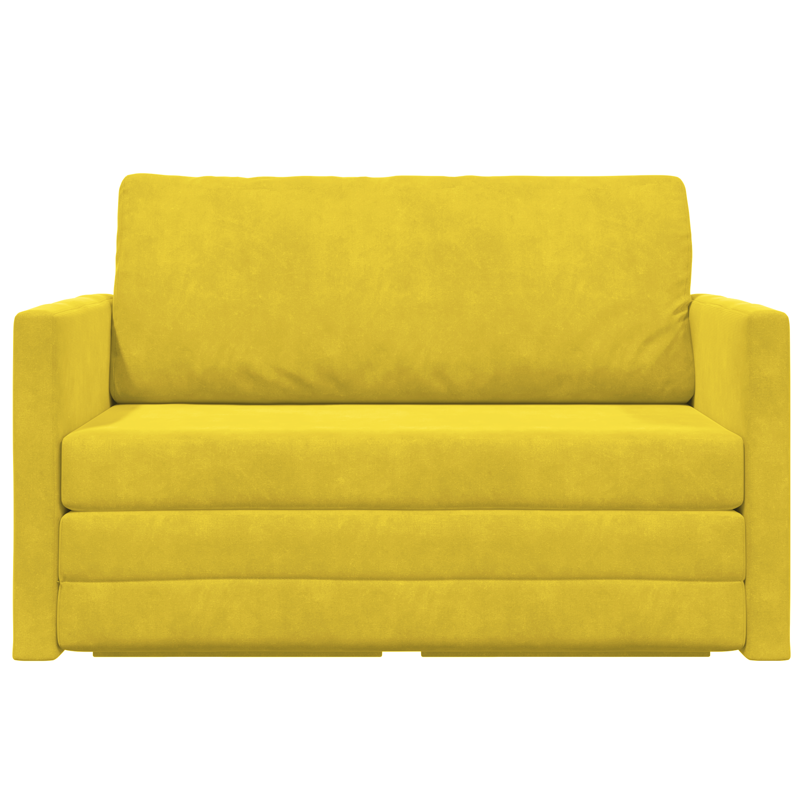 Divano da pavimento letto 2-in-1 Giallo 124x204x61 cm Velluto