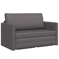 Divano Letto da Pavimento 2 in 1 Grigio 124x71x78 cm Pelle Sintetica
