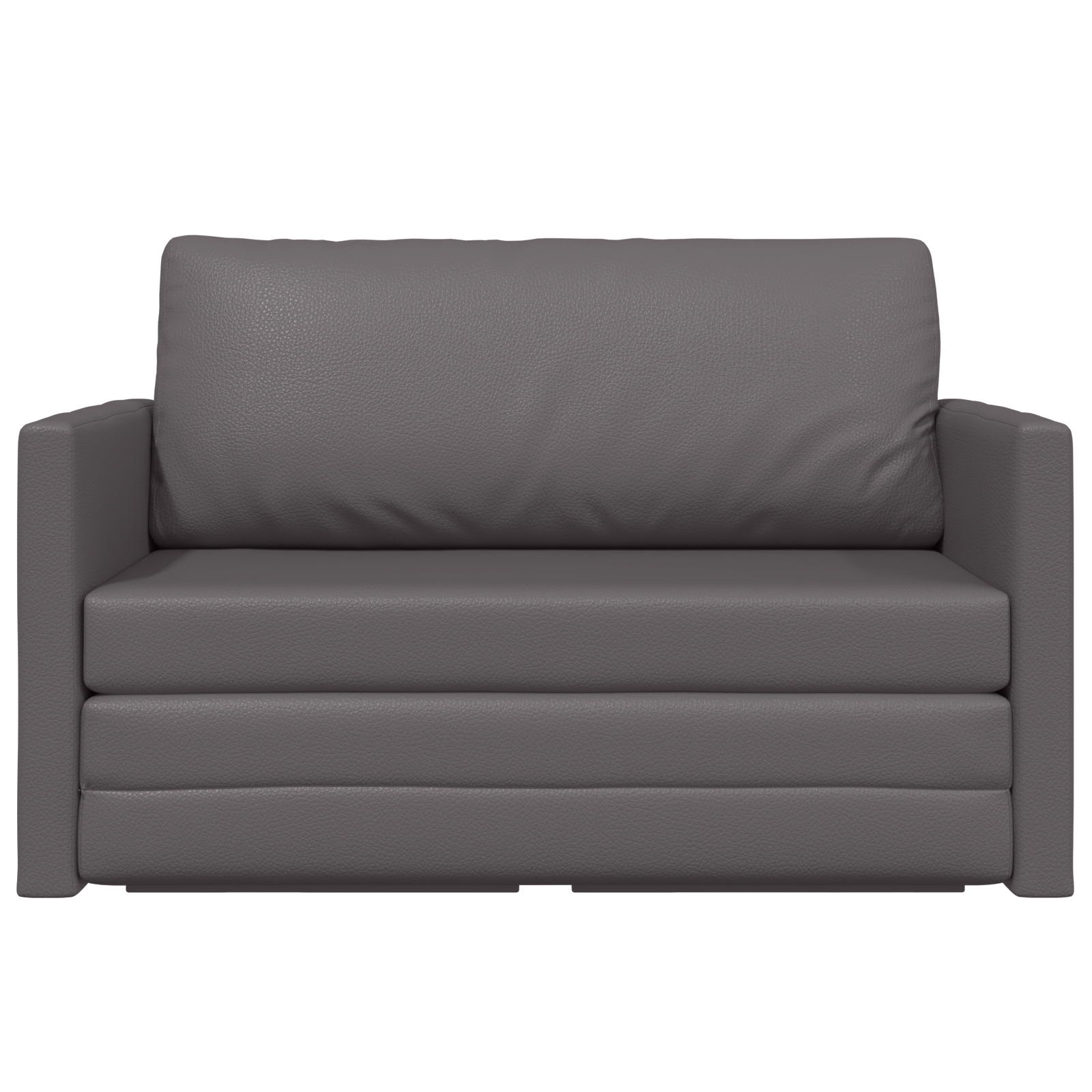 Divano Letto da Pavimento 2 in 1 Grigio 124x71x78 cm Pelle Sintetica