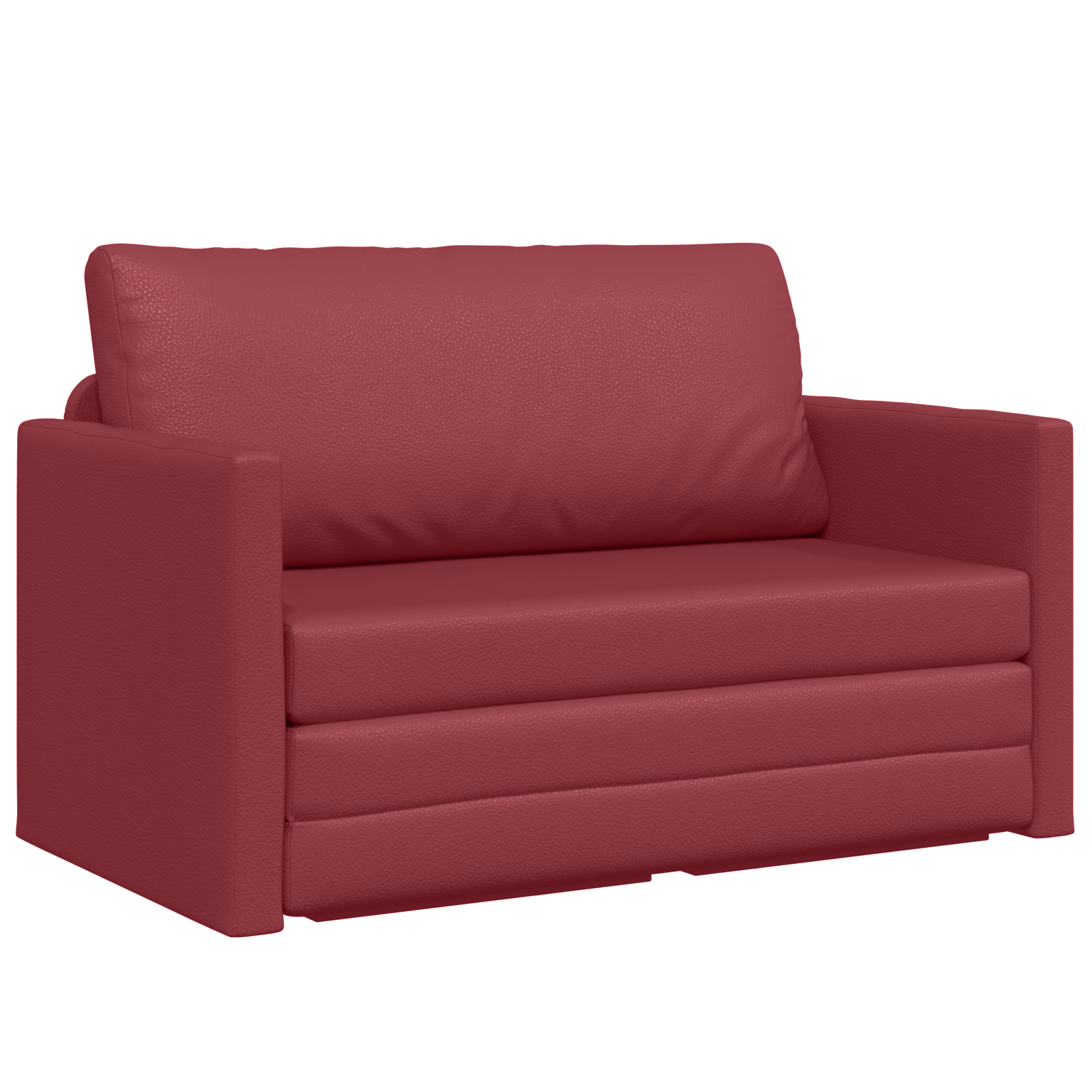 Divano a Terra Letto 2 in 1 Rosso Vino 124x71x78 cm Pelle Artificiale