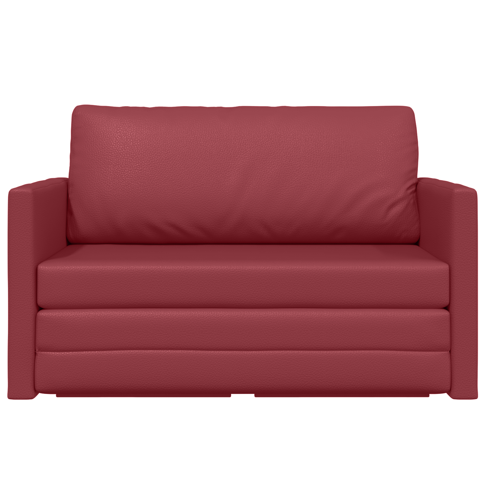Divano a Terra Letto 2 in 1 Rosso Vino 124x71x78 cm Pelle Artificiale