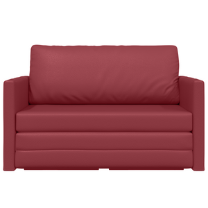 Divano a Terra Letto 2 in 1 Rosso Vino 124x71x78 cm Pelle Artificiale