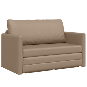 Divano Letto a Pavimento 2-in-1 Cappuccino 124x71x78 cm Pelle Sintetica