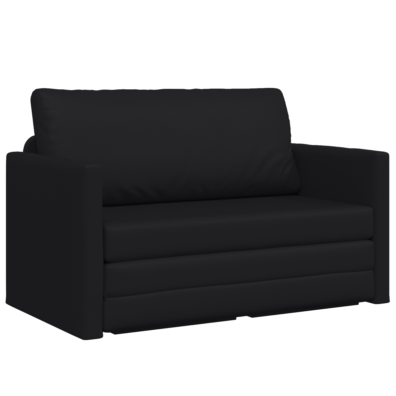 Divano a Terra Letto 2-in-1 Nero 124x71x78 cm Pelle Sintetica