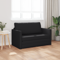 Divano a Terra Letto 2-in-1 Nero 124x71x78 cm Pelle Sintetica