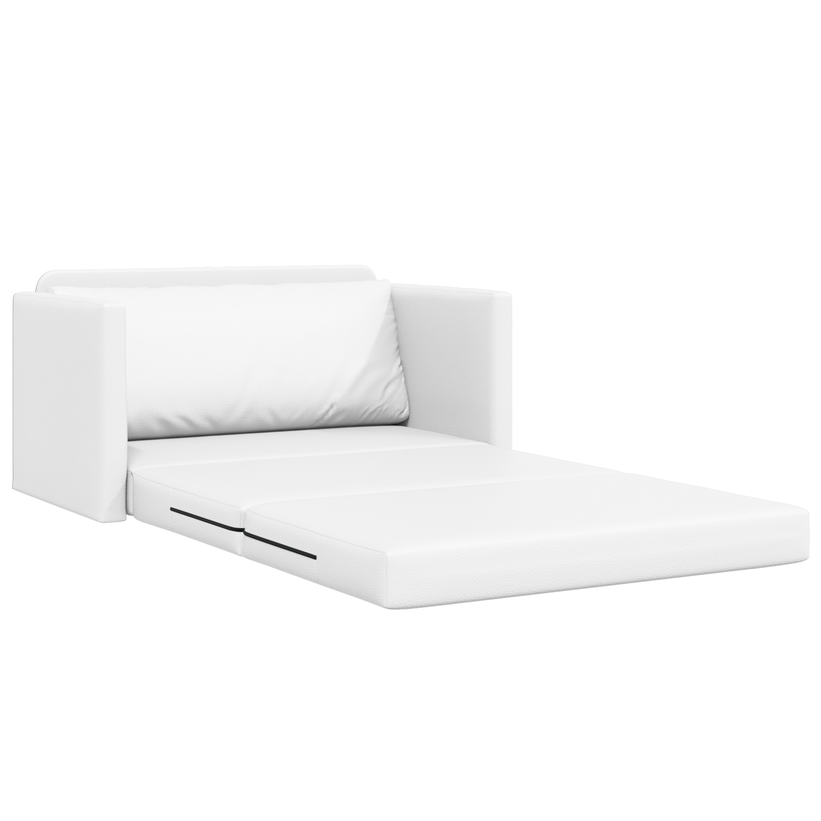 Divano Letto a Pavimento 2-in-1 Bianco 124x71x78 cm Pelle Artificiale