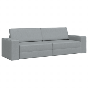 Divano Letto da Pavimento 2-in-1 Grigio Chiaro 245x150x60.5 cm Tessuto