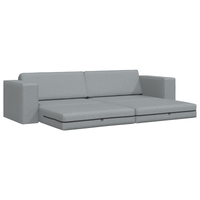 Divano Letto da Pavimento 2-in-1 Grigio Chiaro 245x150x60.5 cm Tessuto