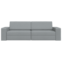 Divano Letto da Pavimento 2-in-1 Grigio Chiaro 245x150x60.5 cm Tessuto