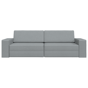 Divano Letto da Pavimento 2-in-1 Grigio Chiaro 245x150x60.5 cm Tessuto
