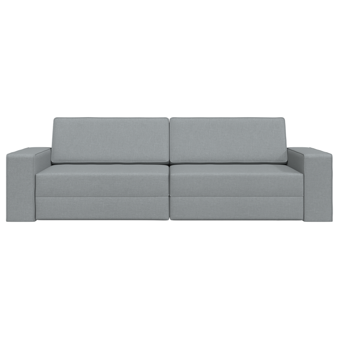 Divano Letto da Pavimento 2-in-1 Grigio Chiaro 245x150x60.5 cm Tessuto