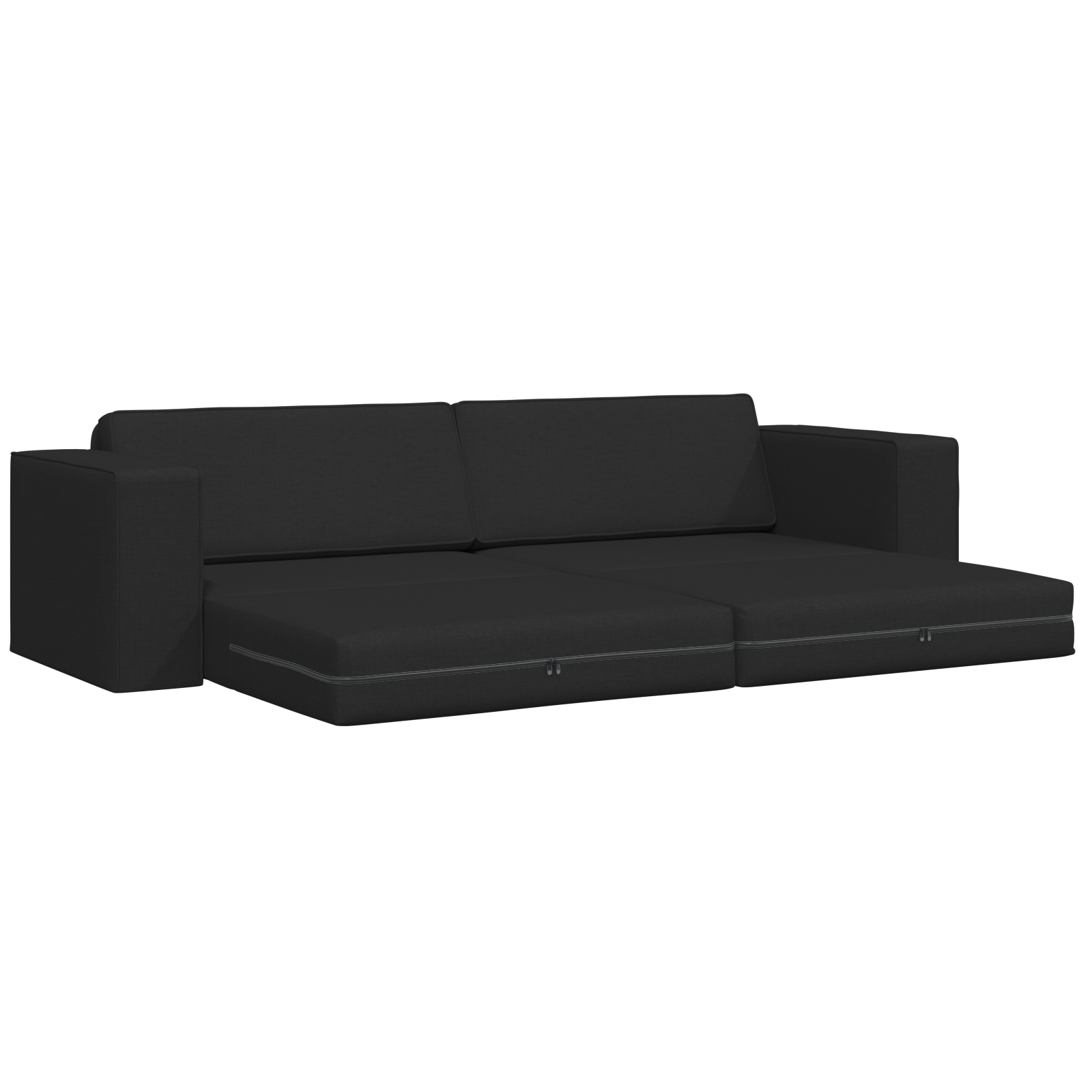Divano Letto 2 in 1 Nero 245x150x60.5 cm Tessuto