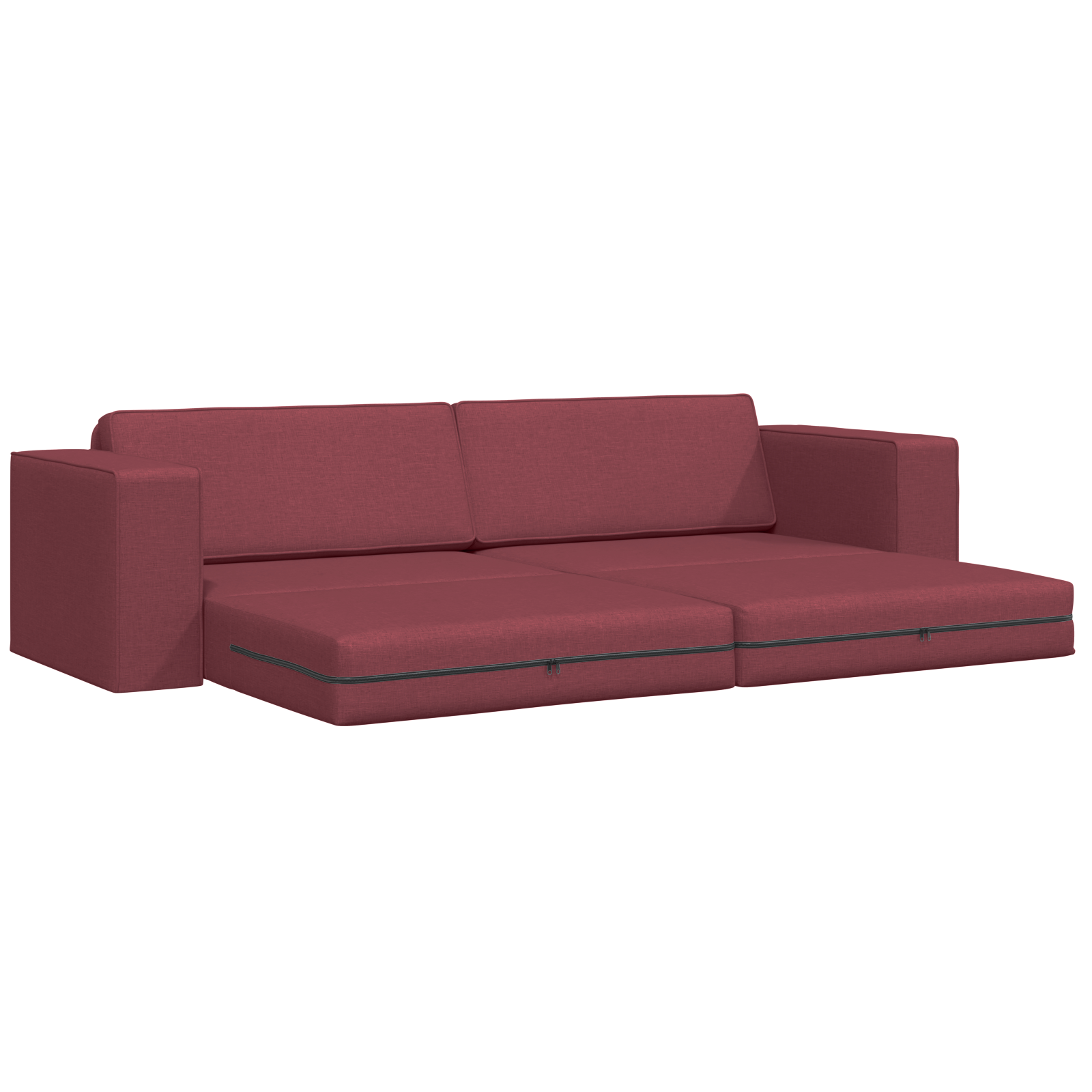 Divano Letto 2 in 1 Rosso Vino 245x150x60.5 cm Tessuto