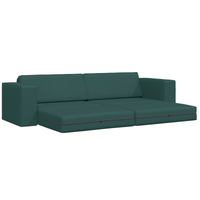 Divano Letto Pavimento 2-in-1 Verde Scuro 245x150x60.5 cm Tessuto