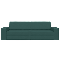 Divano Letto Pavimento 2-in-1 Verde Scuro 245x150x60.5 cm Tessuto
