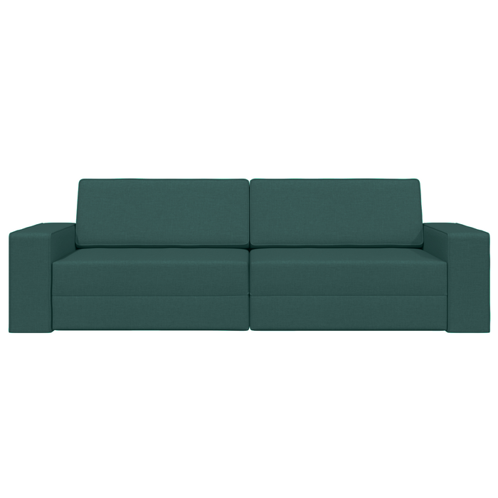 Divano Letto Pavimento 2-in-1 Verde Scuro 245x150x60.5 cm Tessuto