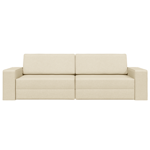 Divano Letto 2-in-1 Panna 245x150x60.5 cm Tessuto