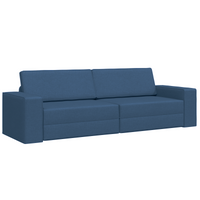 Divano Letto a Terra 2 in 1 Blu 245x150x60.5 cm Tessuto