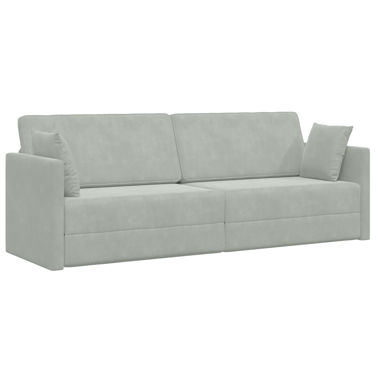 Divano Letto a Terra 2-in-1 Grigio Chiaro 213x144x60 cm Velluto