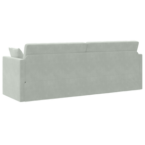 Divano Letto a Terra 2-in-1 Grigio Chiaro 213x144x60 cm Velluto