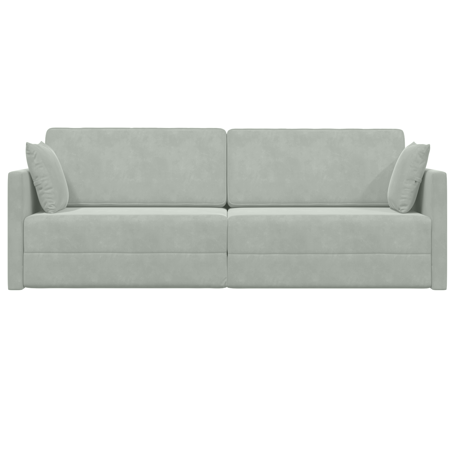 Divano Letto a Terra 2-in-1 Grigio Chiaro 213x144x60 cm Velluto