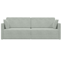 Divano Letto a Terra 2-in-1 Grigio Chiaro 213x144x60 cm Velluto